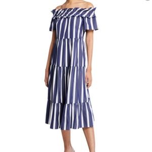 Trina Turk striped off-the-shoulder dress